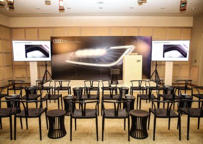 Table chairs conference room Audi A8 and S8 Media Launch