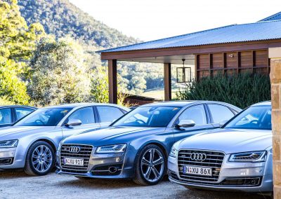 Cars parked Audi A8 and S8 Media Launch