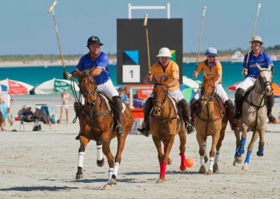 4 players on horse back Cable Beach Broome Polo Tournament