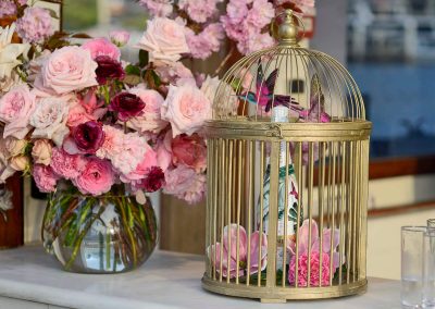 bottle display bird cage Chandon x Seafolly PR launch event