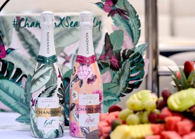 2 bottles display with fruit Chandon x Seafolly PR launch event