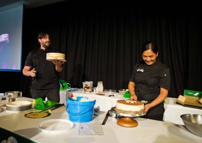 Cheesecake making lesson at the Cheesecake Shop Franchise Conference