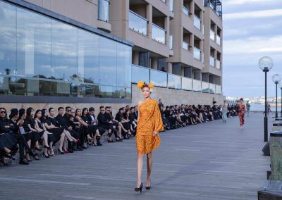 Model waling the runway at the Do Manh Cuong Back to Nature Fashion Parade