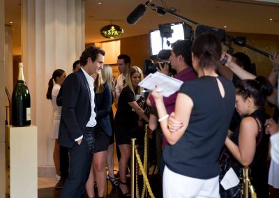 Press interview Game, Set & Moet with Roger Federer
