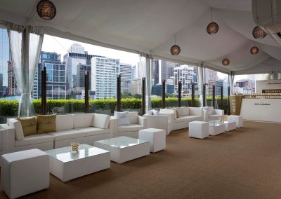 Lounge area Game, Set & Moet with Roger Federer