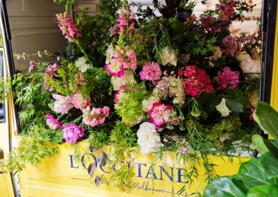 Floral display at the LOccitance Flagship Store Opening