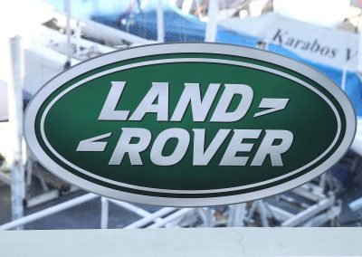 Close up logo Land Rover All-New Discovery Launch