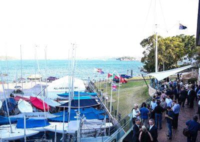 Guests outdoor at marina Land Rover All-New Discovery Launch