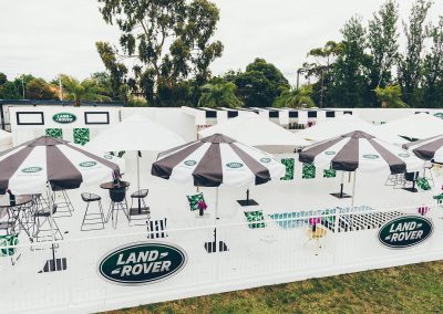 Pop up installation Players horses Land Rover Polo Club for Polo in the City Miami
