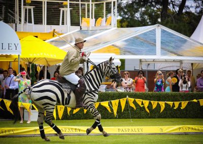 Polo player on horse Paspaley Polo in the City Series Australia