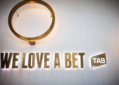 Prop logo Tabcorp Birdcage Marquee Alfresco Cafe