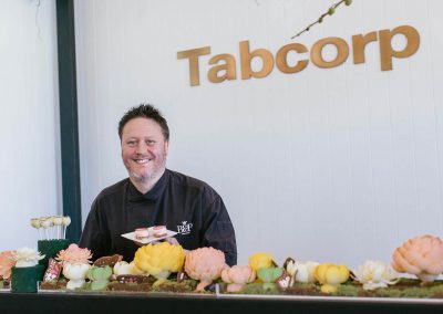 Pastry chef preparing food Tabcorp Birdcage Marquee Alfresco Cafe