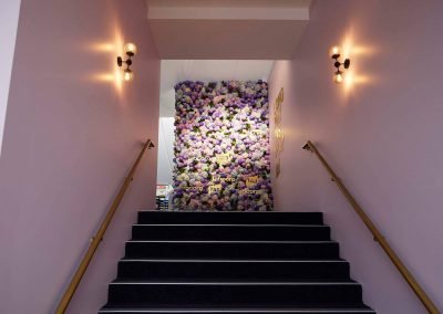 Floral wall display at the Tabcorp Birdcage Marquee