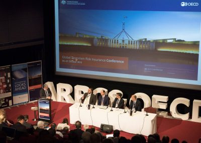 Panel discussion onstage at Australian Reinsurance Risk Corporation Global Terrorism Risk Conference