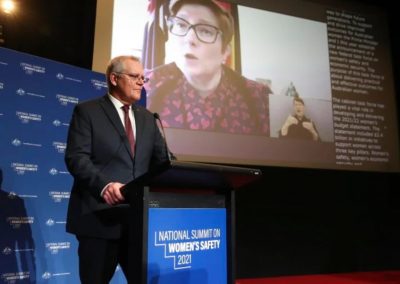 Senator Marise Payne and Prime Minister Scott Morrison at the National Summit on Women's Safety
