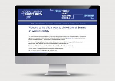 Welcome page National Summit on Women's Safety
