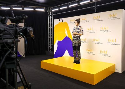 Rose Byrne presenting to a virtual audience at the Veuve Clicquot EP Agency Bold Woman Award